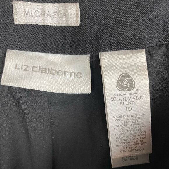 Liz Claiborne Black Wool Blend Pants Size 10 EUC - Picture 5 of 7